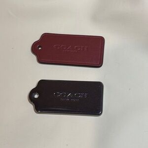 COACH Metallic Silver & Leather Hangtags Bundle